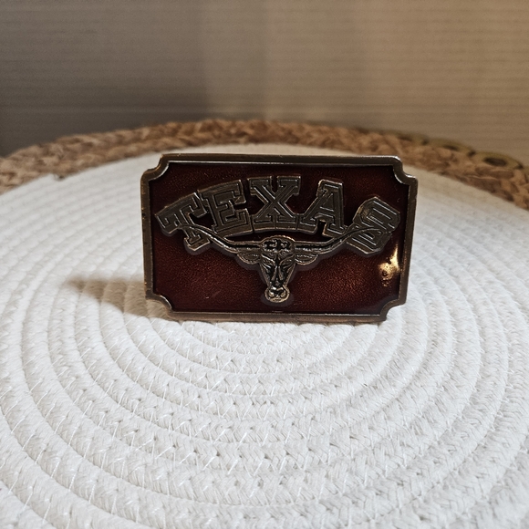 Vintage Koleaco TEXAS Longhorn Limited Edition Belt Buckle U01 Brass Red 1975 US - Picture 9 of 9